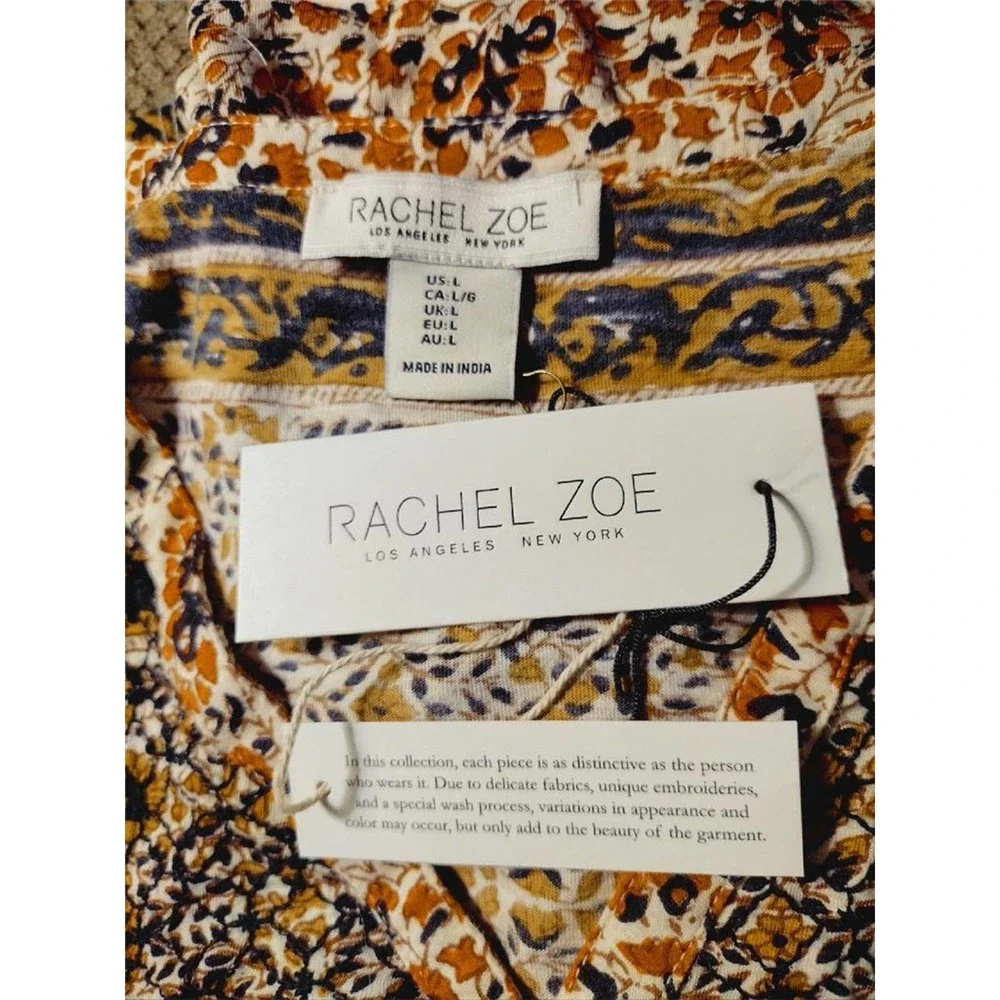 Rachel Zoe Short Sleeve V-neck 100% Cotton Slub Knit Blouse Top Burgandy M - Picture 6 of 12